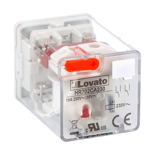 Relè Octal 2 Scambi 230Vac + Led